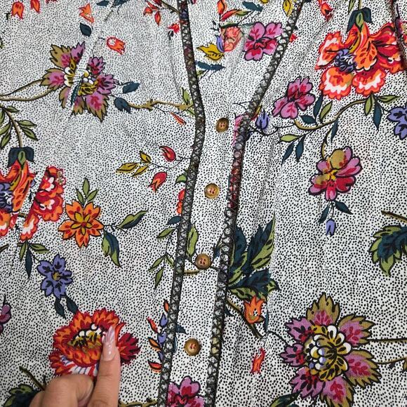 Anthropologie Maeve Janie Flounced Peasant Blouse Size: 8 - Picture 7 of 7